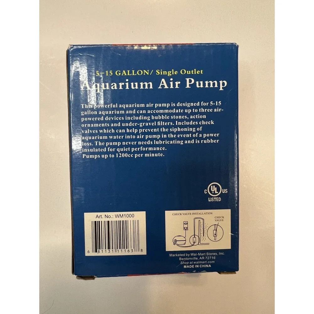 Aqua Culture 5 to 15 Gallon Single Outlet Aquarium Air Pump